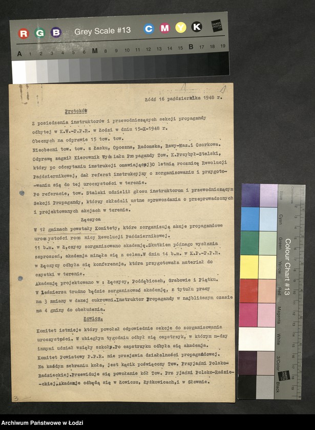 Obraz 2 z jednostki "Protokół narady instruktorów i przewodniczących sekcji propagandy komitetów powiatowych i komitetów miejskich"