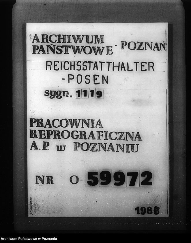 Obraz 1 z jednostki "Zarządzenia namiestnika Kraju Warty oraz sprawozdanie z konferencji w sprawie listy narodowej"