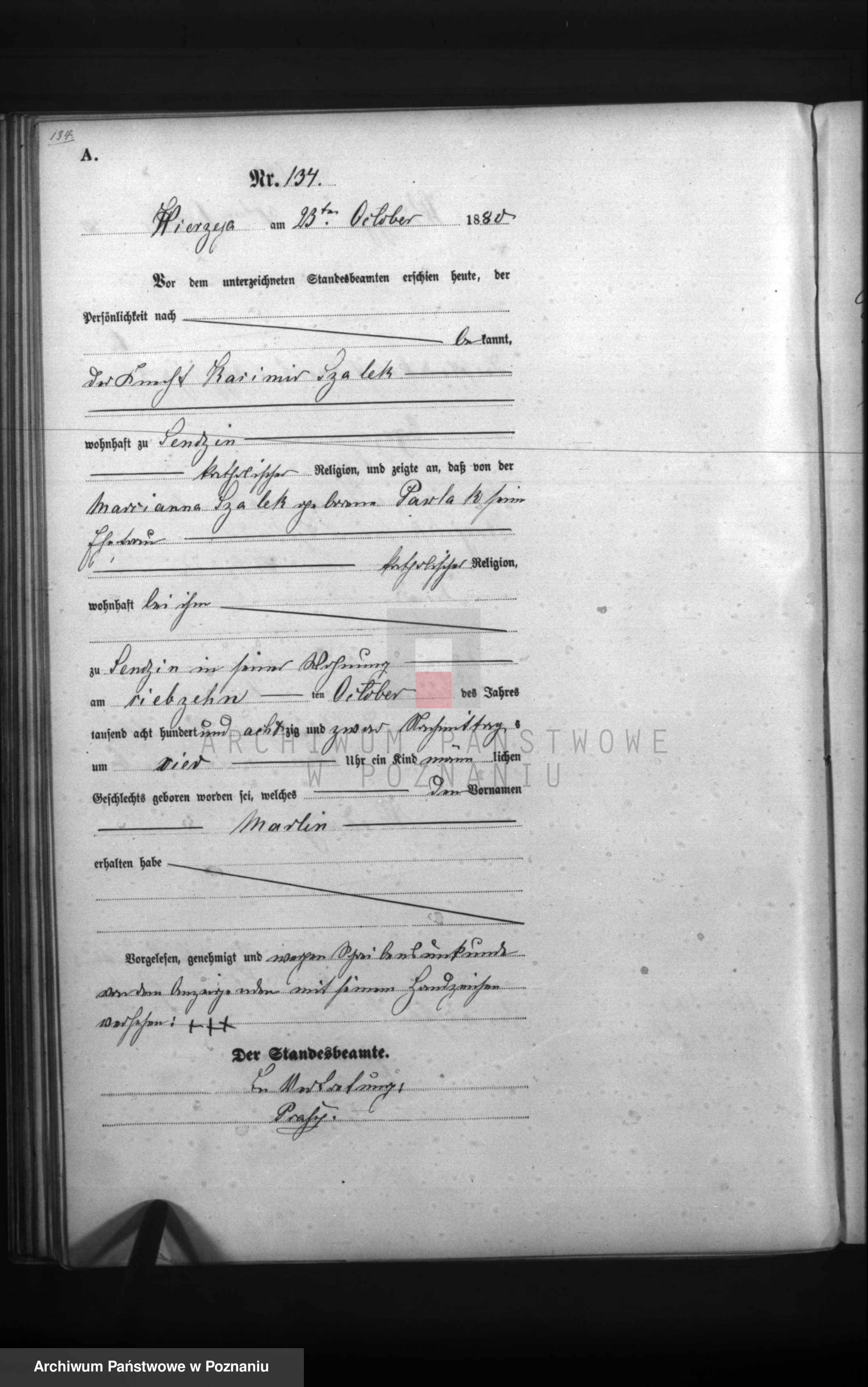 Skan z jednostki: Księga urodzeń