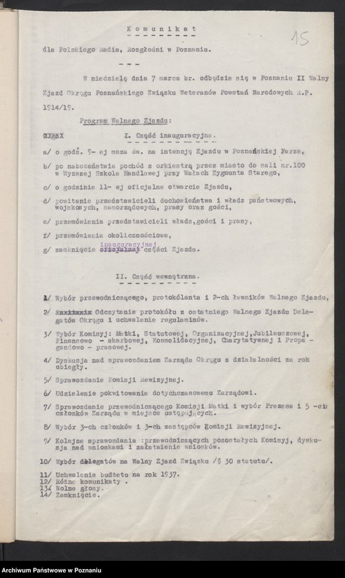 image.from.unit.number "Akta Walnego Zjazdu Delegatów Okręgu Związku Weteranów Powstań Narodowych Rzeczypospolitej Polski 7.III.1937 tom I."