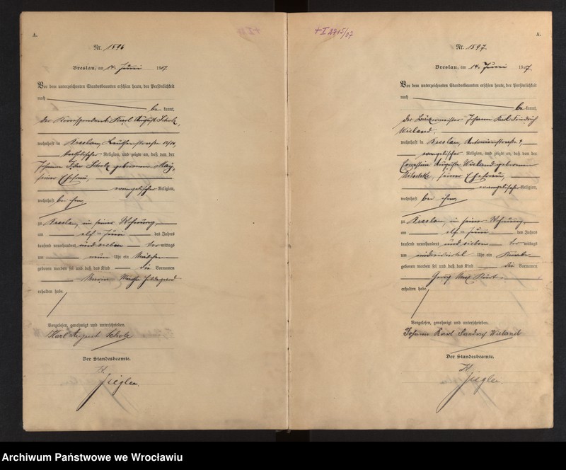 image.from.unit.number "Geburts-Haupt-Register Breslau I 1907 Band 5"