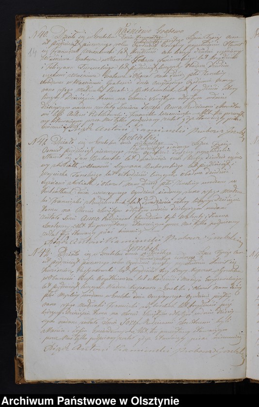 image.from.unit.number "Duplikat Aktów Urodzenia, Zaślubień, Zeyścia za Rok 1851 z Parafij Grzebskiey"