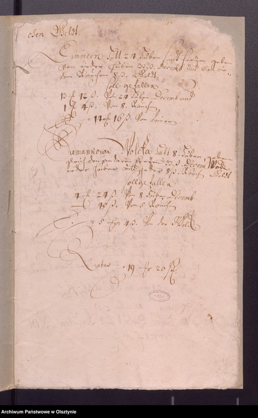 image.from.unit.number "Kobultensche Kirchen Rechnungaller Einnahme und Ausgabe Geld"