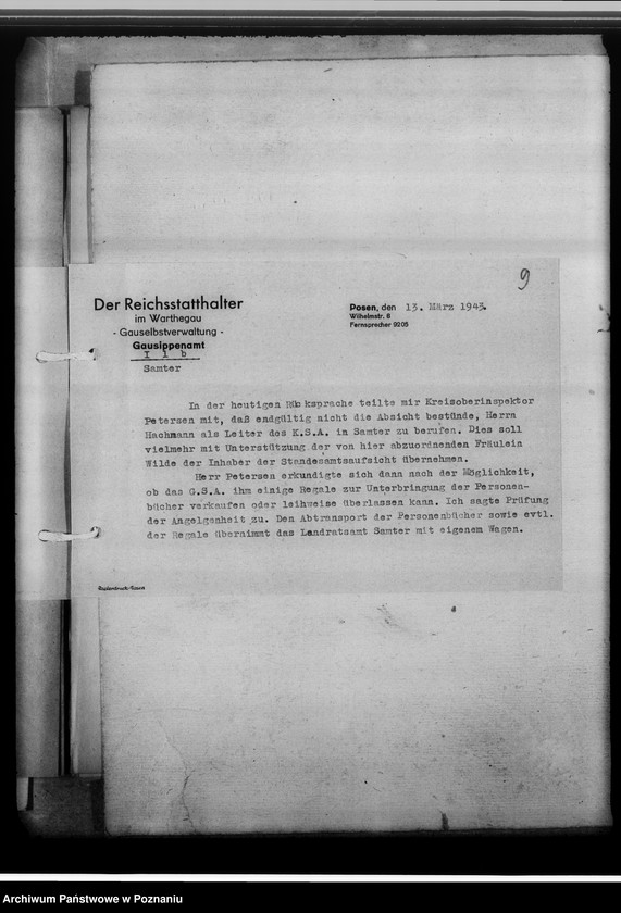 Obraz 13 z jednostki "[Korespondencja w sprawach organizacyjnych], Kreissippenamt Samter [Szamotuły]"