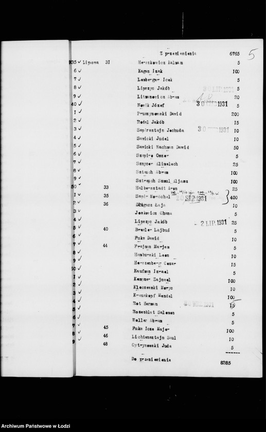 Obraz 9 z jednostki "Rejestr poborczy"