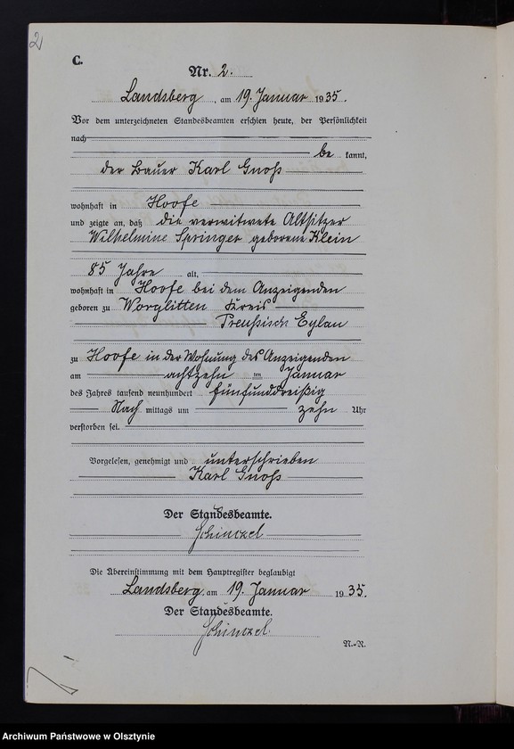 image.from.unit.number "Sterbe-Neben-Register Nr 1 - 22 [ Księga zgonów - wtóropis ]"