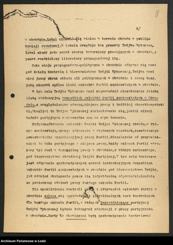 Obraz 9 z jednostki "Wybory do Sejmu - korespondencja [w sprawie przygotowań meldunek o przebiegu wyborów oraz instrukcja Komitetu Centralnego dotycząca partyjnej Trójki Wyborczej]"