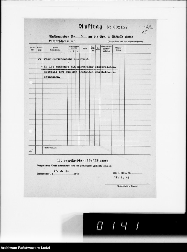 Obraz 18 z jednostki "Lieferscheine"