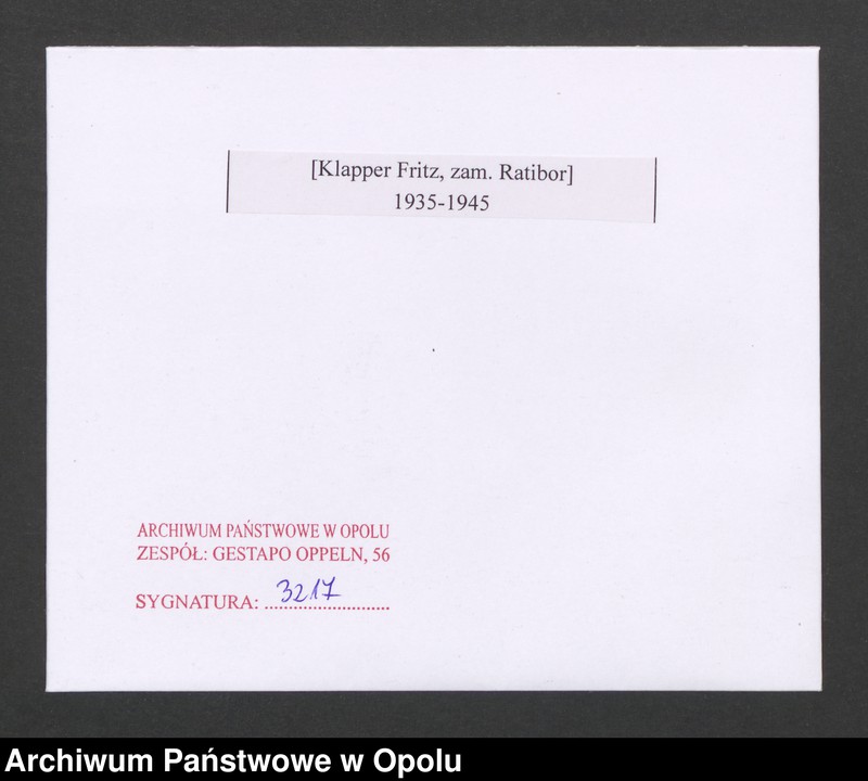 Obraz 2 z jednostki "[Klapper Fritz, zam. Ratibor]"