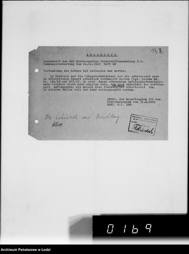 Obraz 18 z jednostki "Abschr.v.Verfg.[odpisy zarządzeń niemieckich z prasy urzędowej]"