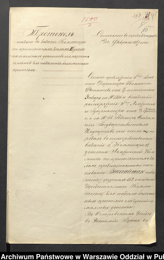 image.from.unit.number "O urządzaniu chłopów wsi Nowa Wieś wchodzących w skład własności poduchowej Brok, gm. Brańszczyk"