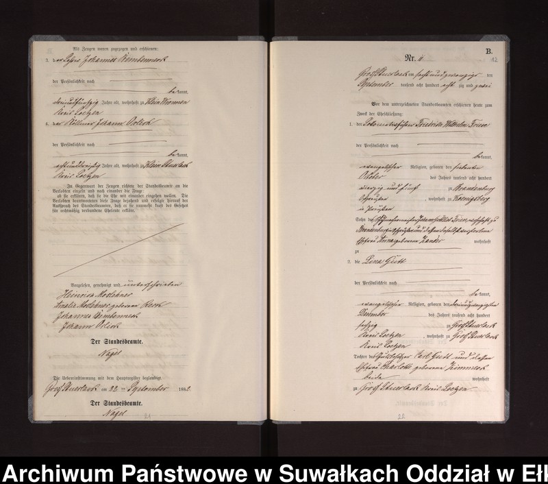 image.from.unit.number "Heiraths-Neben-Register des Preussischen Standes-Amtes Gross Stüerlack Kreis Loetzen"