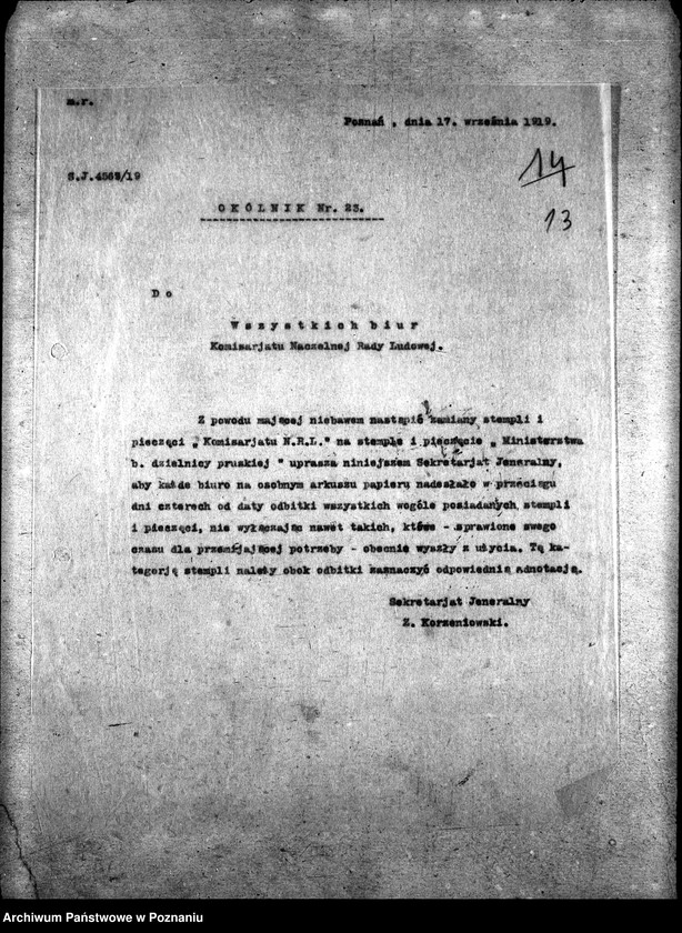 Obraz 18 z jednostki "Naczelna Rada Ludowa w Poznaniu Okólniki dla Przemysły Rolnego"