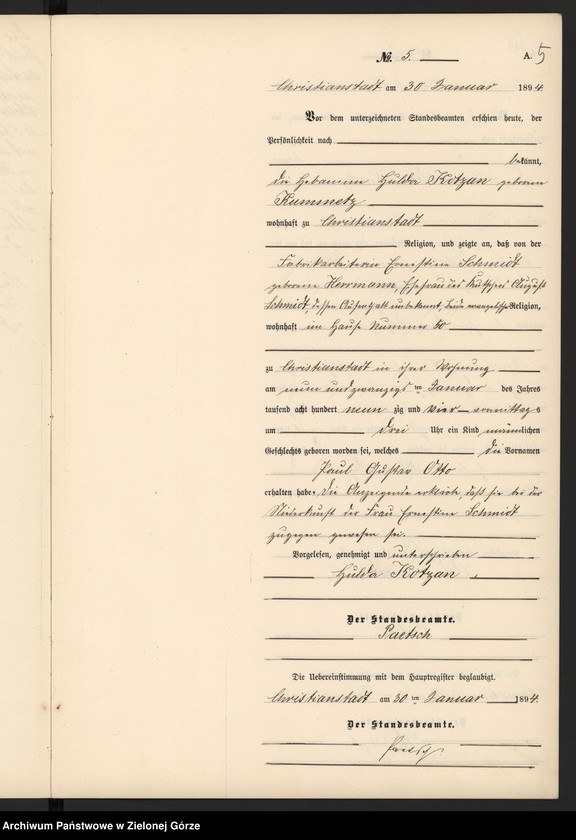image.from.unit.number "Geburts-Neben-Register im Standes-Amt Christianstadt Kreis Sorau 1894"