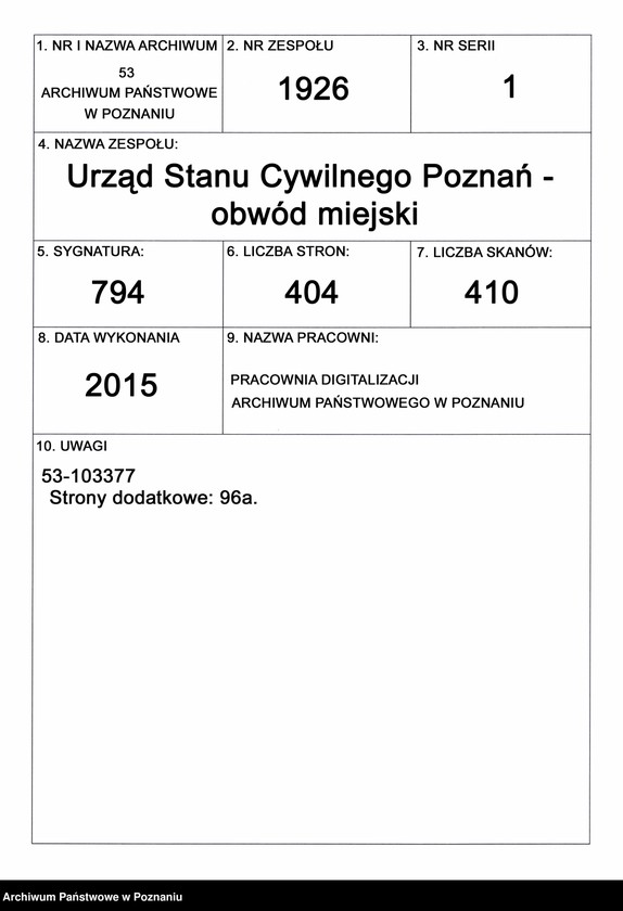 Obraz 1 z jednostki "Księga urodzeń tom VIII"