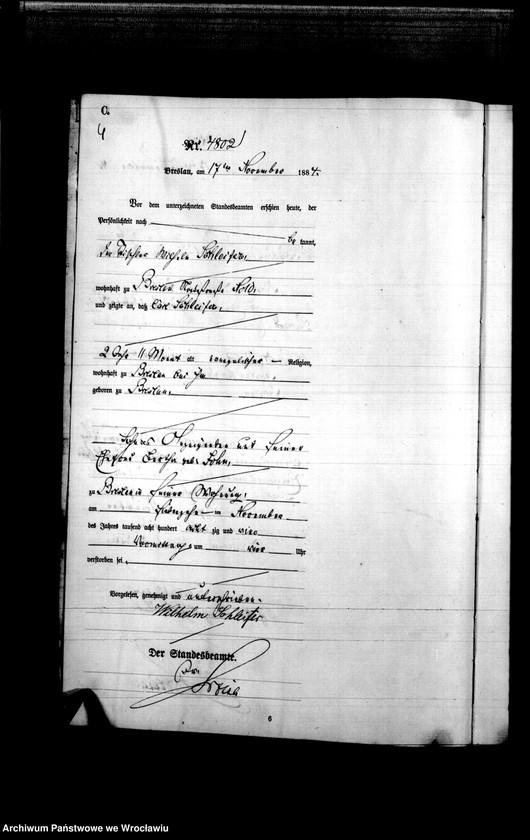 image.from.unit.number "Sterbe-Haupt-Register Breslau I 1884 Band 13"