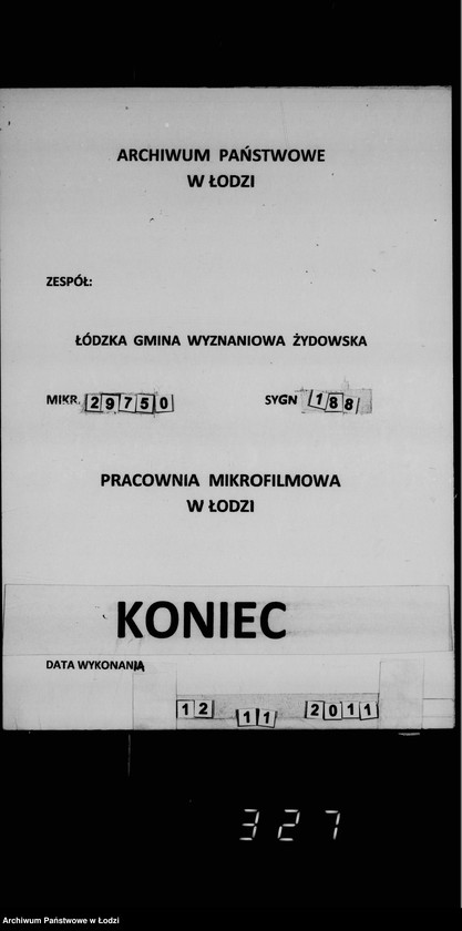 Obraz 8 z jednostki "Akta dotyczące wykonawcy cmentarnego L. Lipskiego"