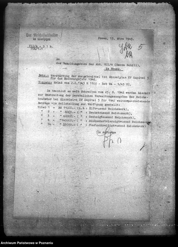 Obraz 9 z jednostki "Haupt - Haushaltsüberwachliste Rechnungsjahr 1942."