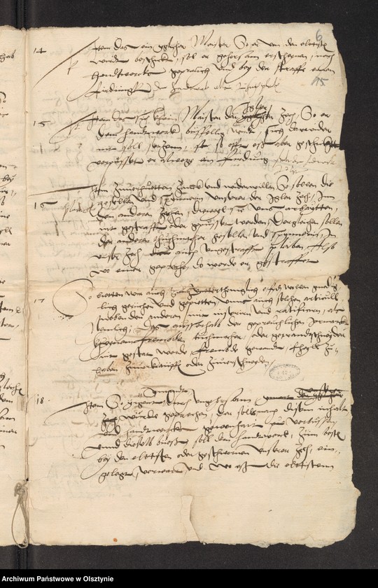 image.from.unit.number "Hohenstein [ Olsztynek].Tuchmacher. Gewerksrolle (darin n. Rolle v. [von] J. [Jahre] 1439)"