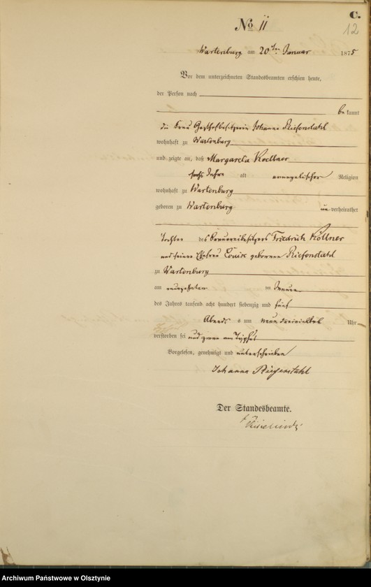 image.from.unit.number "Haupt-Sterbe-Register Nr 1 - 115"