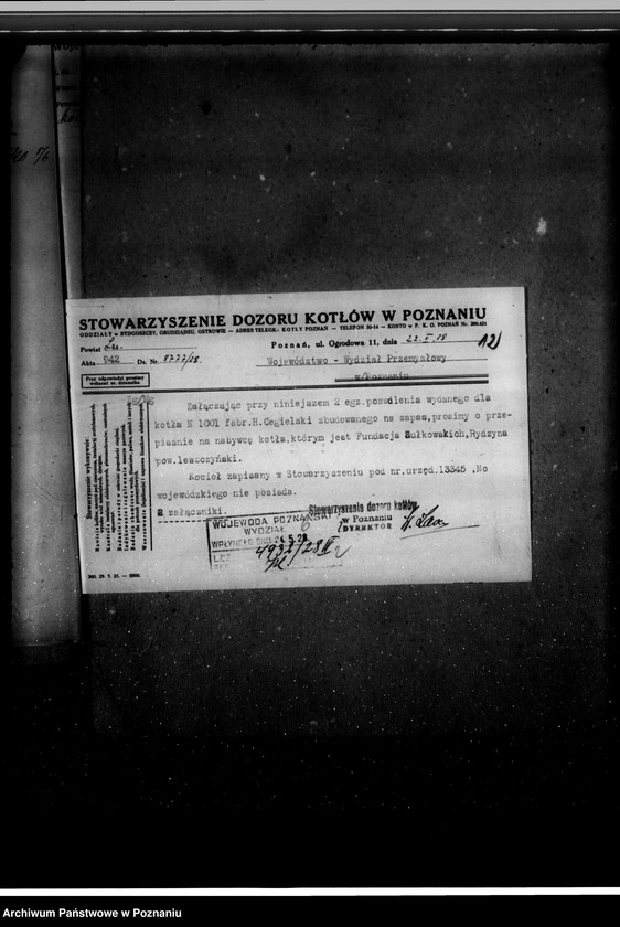 Obraz 16 z jednostki "Elektrownia Fundacji Sułkowskich w Rydzynie, pow. leszczyński nr woj. kotła 6124"