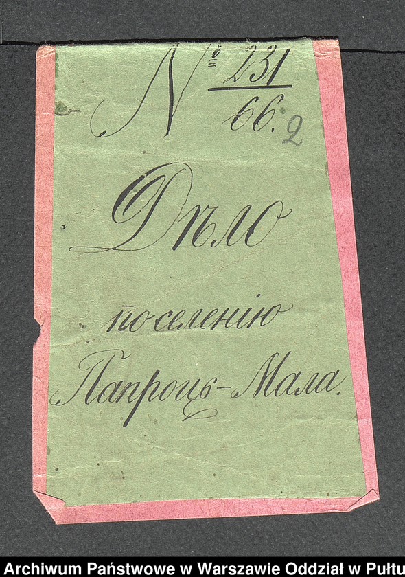 image.from.unit.number "O urządzaniu chłopów byłej rządowej wsi kolonialnej Paproć Mała, gm.Jasienica"