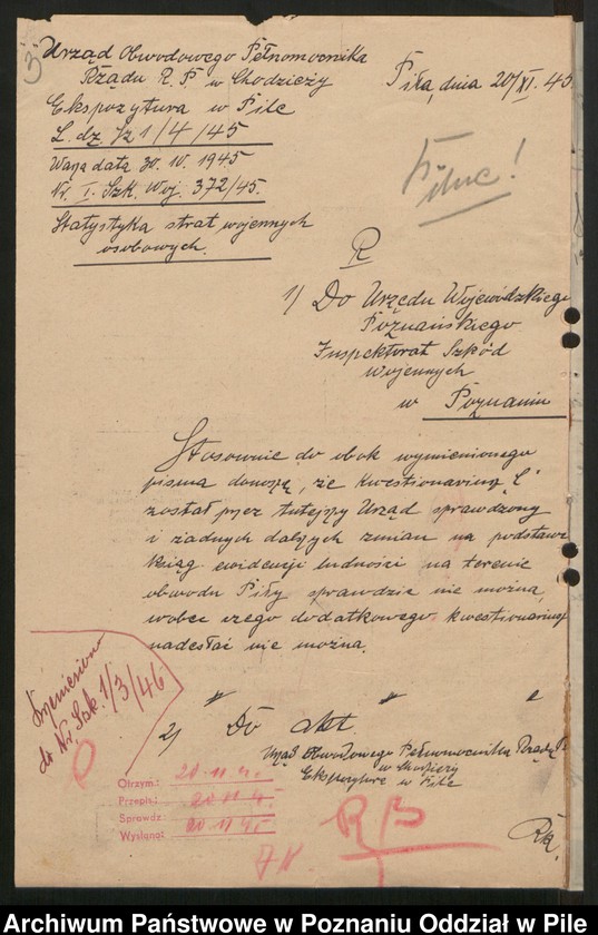 Obraz 5 z jednostki "[Zarządzenia i sprawozdania statystyczne dotyczące rejestracji szkód wojennych]"