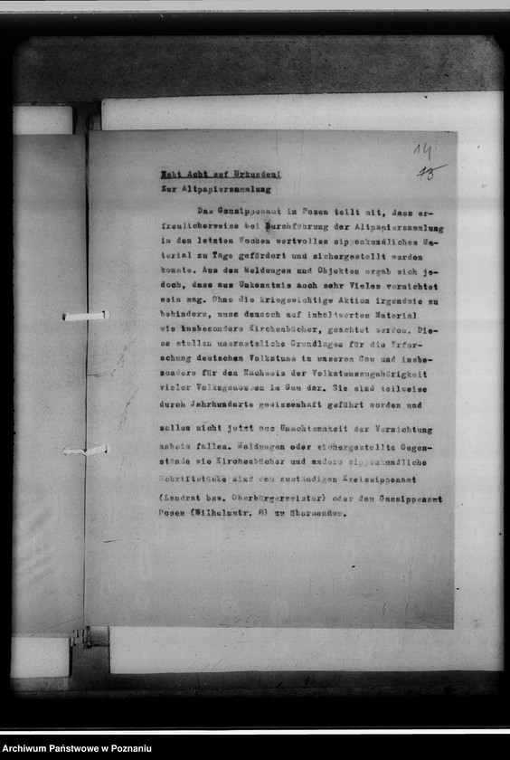 Obraz 18 z jednostki "Allgemeines betreff: Veröffentlichungen über Kreissippenämter"