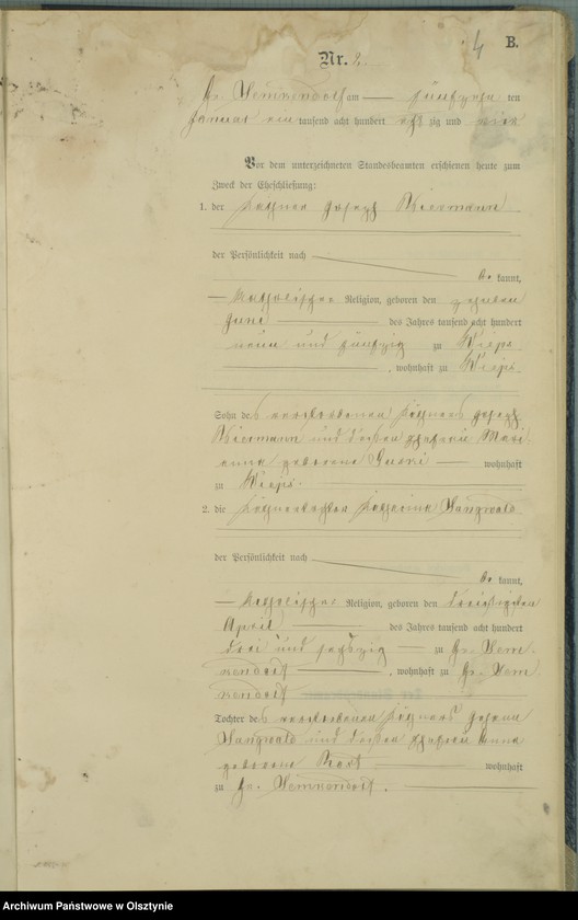 image.from.unit.number "Heiraths-Haupt-Register Nr 1 - 22"