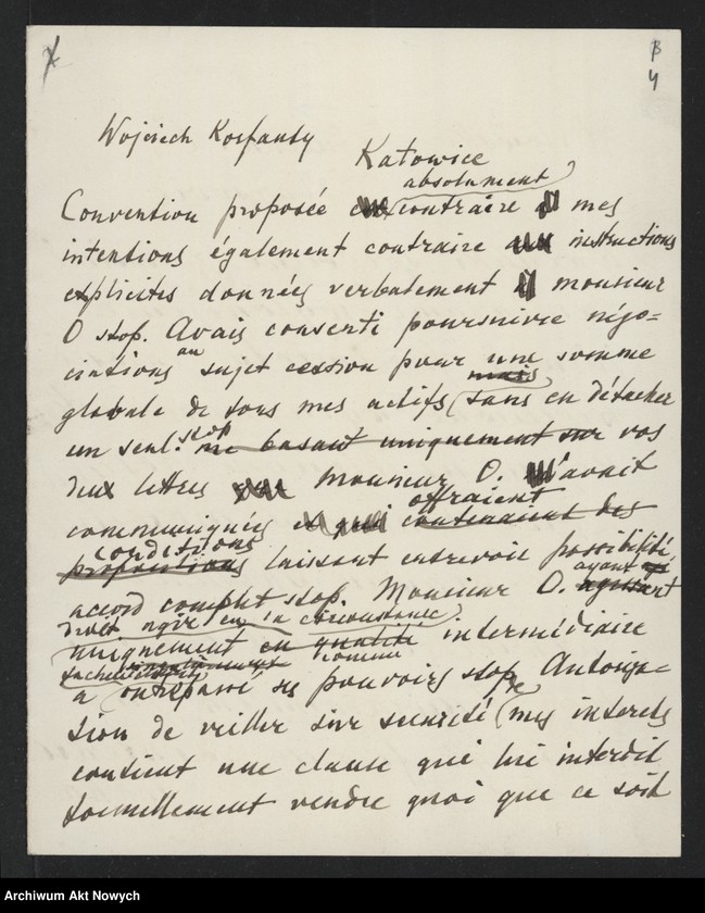 image.from.unit.number "Korfanty Wojciech; Załączniki: a) telegram I. J. Padewskiego do W. Witosa; b) zaproszenie, dotyczy "Rzeczypospolitej"; L.23 (odpowiedzi - rękopisy, maszynopisy)"
