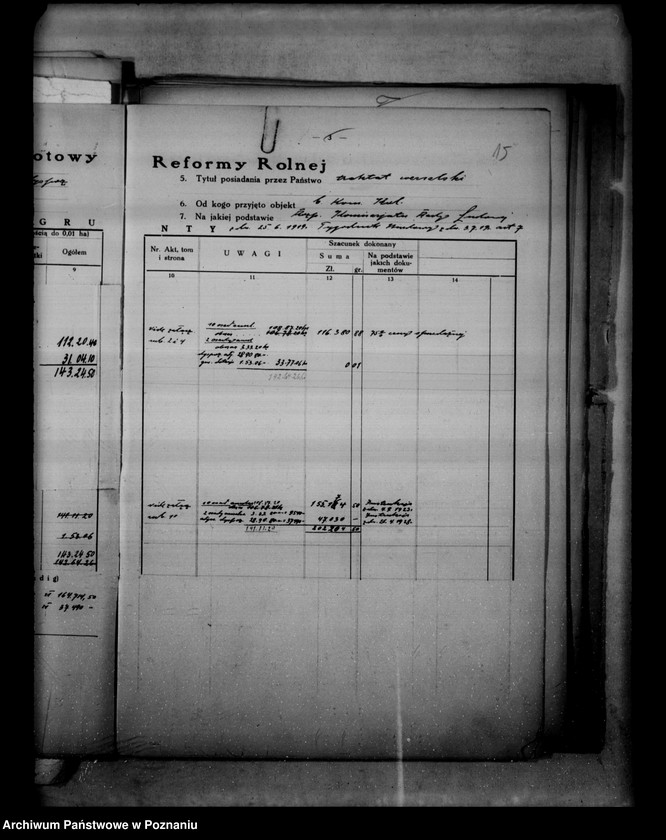 Obraz 19 z jednostki "/Wykaz szacunku przyjęcia dla państwowych nieruchomości ziemskich rozparcelowanych przed 1932/"
