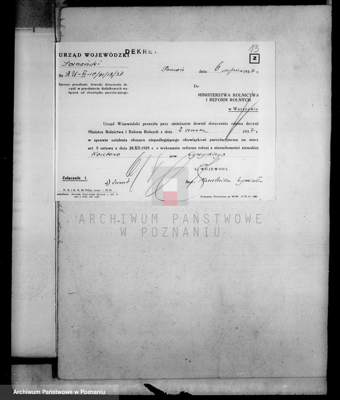 Obraz 18 z jednostki "Majątek Kosztowo powiatu wyrzyskiego wyłączenie z art. 5 ustawy o wykonaniu reformy rolnej"