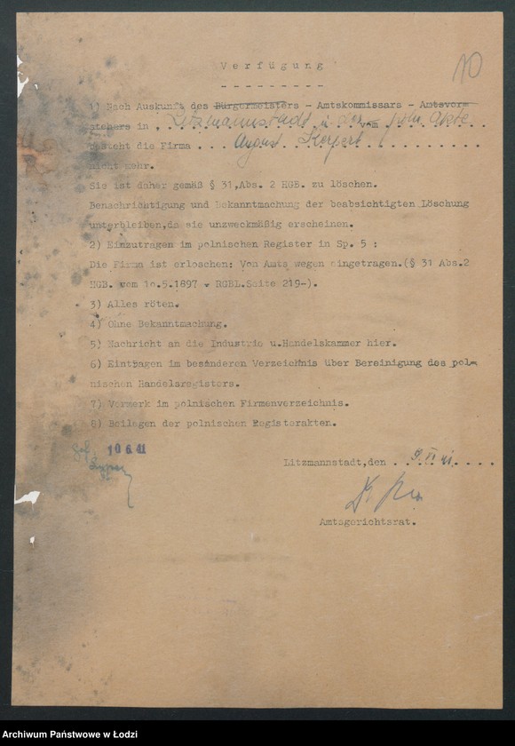 Obraz 12 z jednostki "August Kerpert- handel artykułami włókienniczymi, chemikaliami i bawnikami"