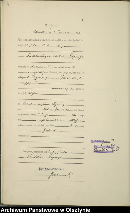 image.from.unit.number "Geburts-Haupt-Register Tom I, Nr 1-398"