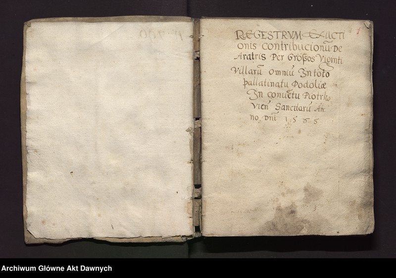 image.from.unit.number "Regestrum exactionis contributionum de aratris -- in toto palatinatu Podoliae in conventu Piotrcoviensi sancitarum --"