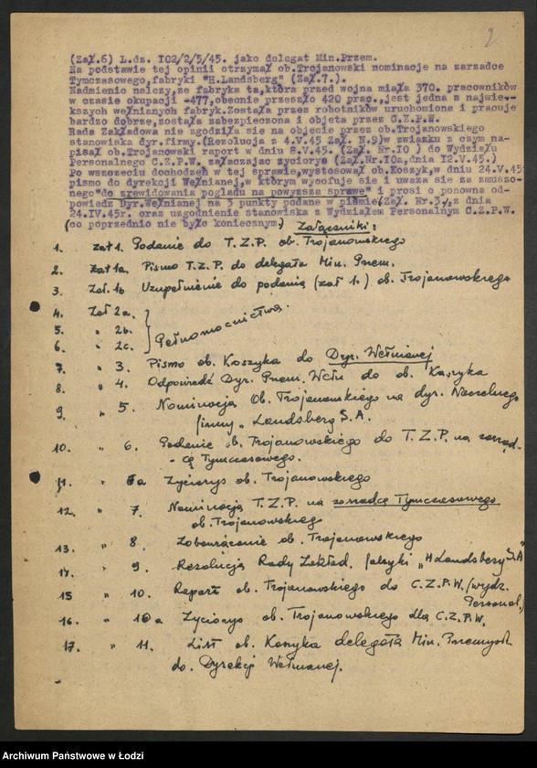 Obraz 3 z jednostki "Materiały dotyczące fabryki "H. Landsberg" - Państwowe Zakłady Wełniane Tomaszów Mazowiecki"