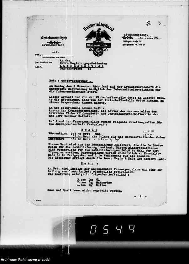 Obraz 7 z jednostki "Lebensmittel-Zuteilungssätze für die Juden-Versorgung"