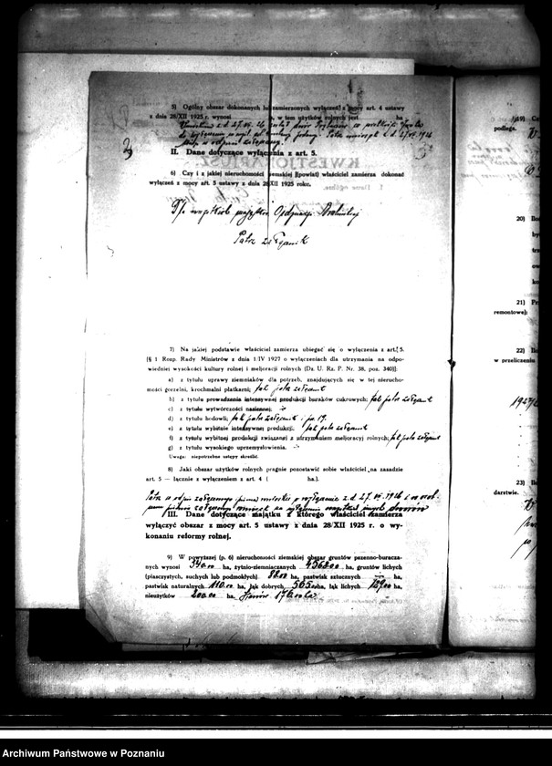 Obraz 11 z jednostki "Majątek Bralin powiatu kępińskiego wyłączenie z art. 4 i 5 ustawy o przeprowadzeniu reformy rolnej Gustaw Biron von Curland"