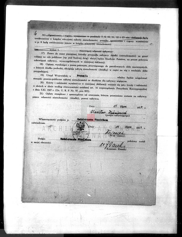 Obraz 10 z jednostki "/Deklaracje w sprawie przyjęcia warunków nabycia działki z parcelacji majątku Uścikowo w powiecie żnińskim"