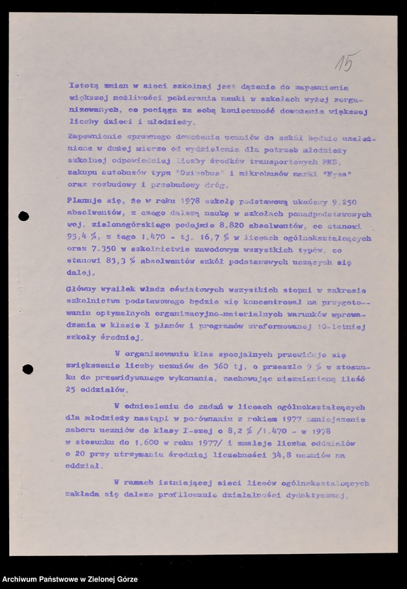 image.from.unit.number "Protokóły z posiedzeń Komisji Wychowania, Oświaty i Kultury Wojewódzkiej Rady Narodowej w Zielonej Górze; Nr 11 - 18"