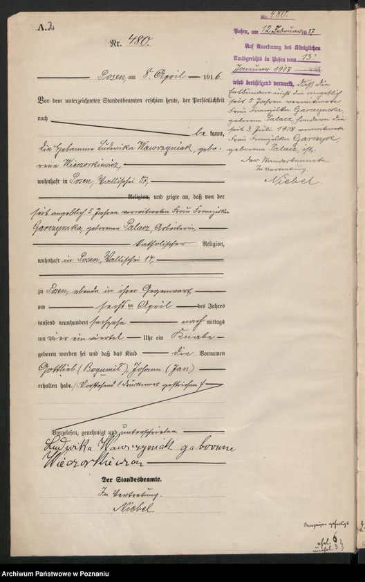 Obraz 4 z jednostki "Księga miejscowa urodzeń tom II [Rejestr główny urodzeń]"