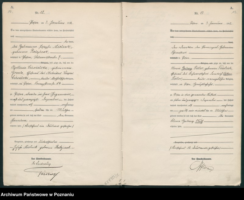 Obraz 9 z jednostki "Księga miejscowa urodzeń tom I [Rejestr główny urodzeń]"