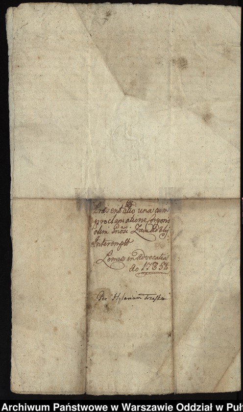 image.from.unit.number "Ekstrakt z ks. wójtowskich łomżyńskich prezentacji zwłok w 1735 r. Antoniego Zawadzkiego wraz z protestacją krewnych zabitego przeciw Hilaremu Trzasce oskarżanemu o popełnienie tego zabójstwa"