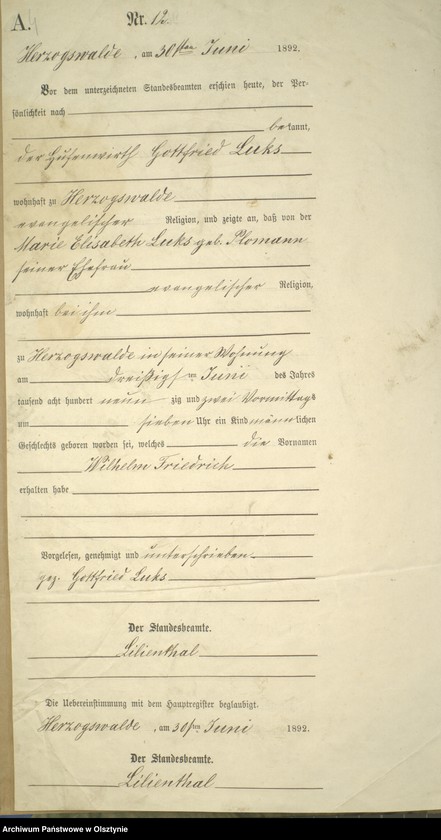 image.from.unit.number "Geburts-Neben-Register Nr 1,11 i 17 /Fragmenty księgi/"