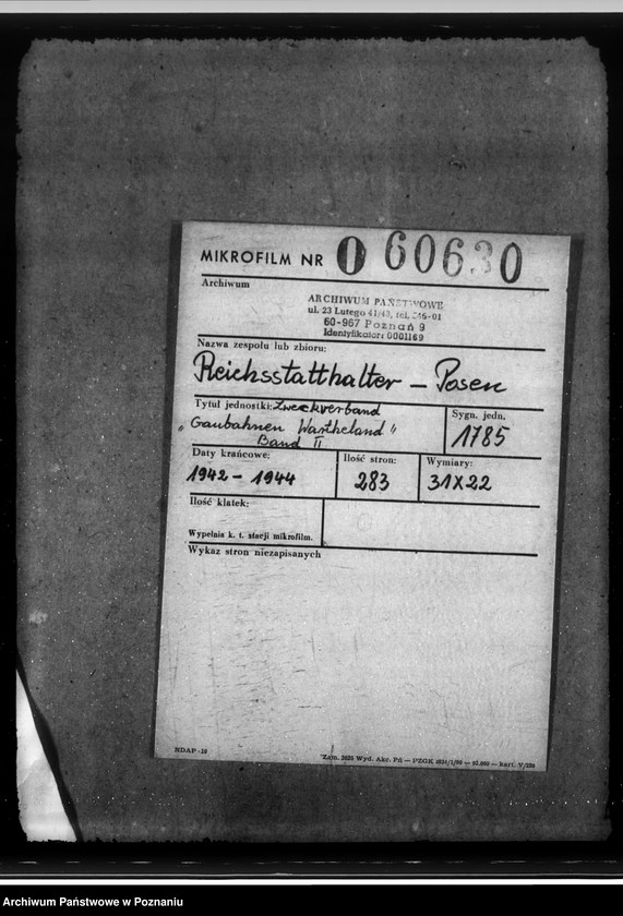 Obraz 2 z jednostki "Zweckverband "Gaubahnen Wartheland" Band II"