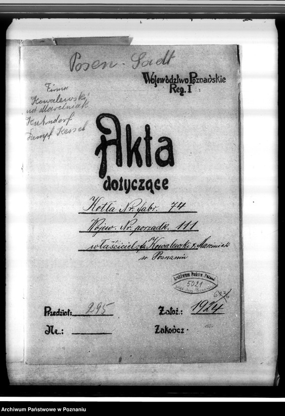 Obraz 4 z jednostki "Zakładanie i utrzymanie dróg i szos Kowalewski i Marciniak w Poznaniu nr woj. kotła 1111"