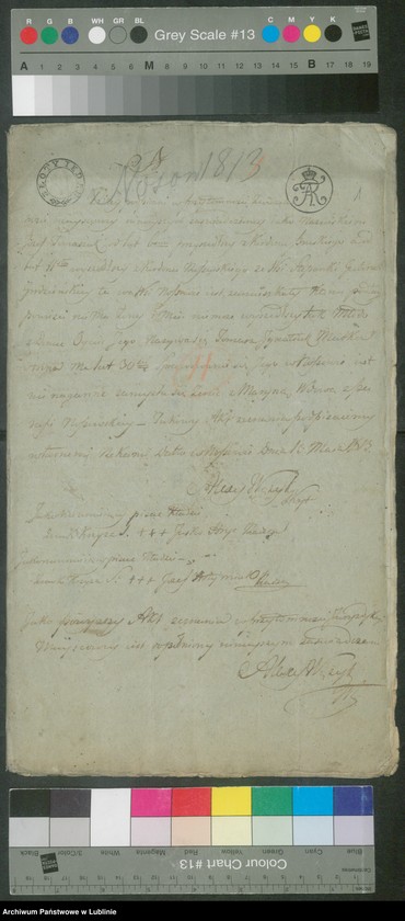 image.from.unit.number "Alegaty do ksiąg urodzeń, zapowiedzi, małżeństw i zgonów z lat 1813 - 1816"