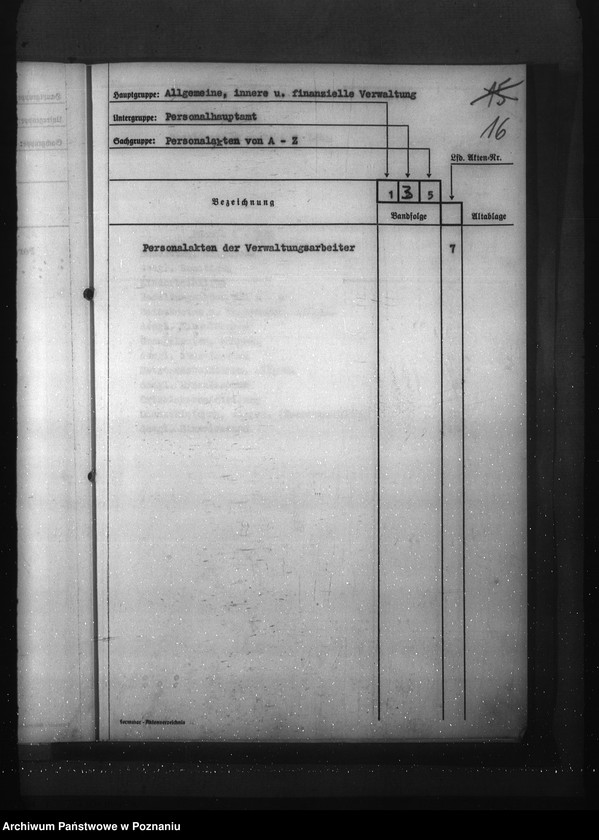 Obraz 20 z jednostki "Aktenverzeichnis- Personalhauptamt"