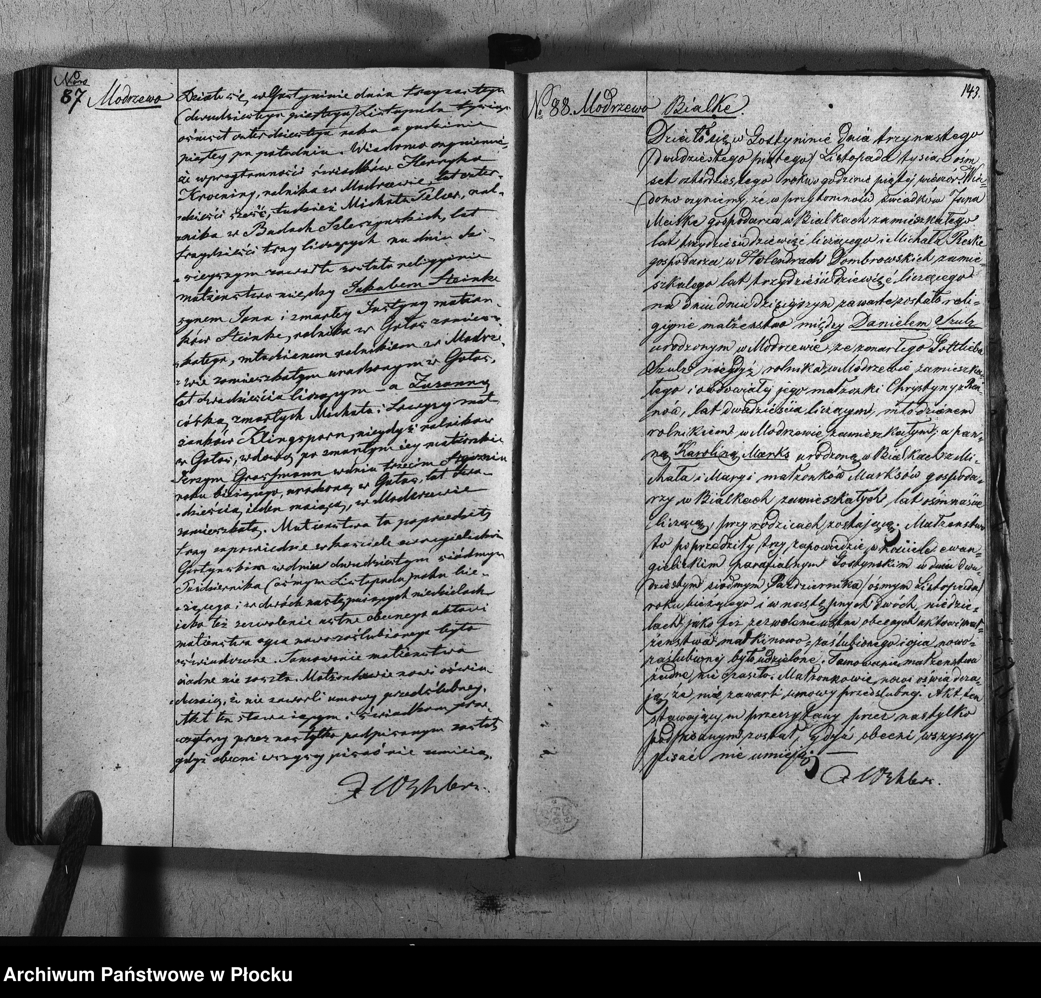 Skan z jednostki: Akta urodzeń, małżeństw i zgonów