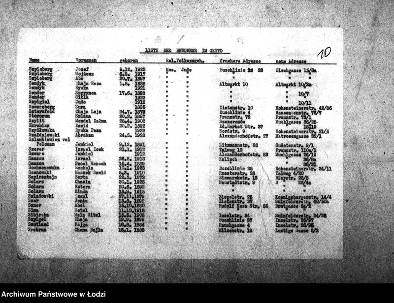 Obraz 13 z jednostki "[Alfabetyczny spis mieszkańców getta. Litera S]"